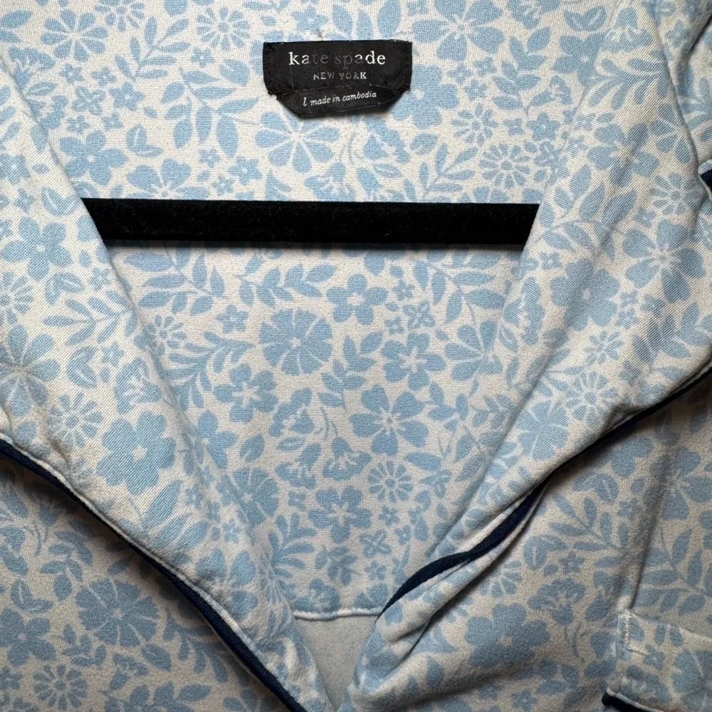 Kate Spade Blue Floral Pajama Top